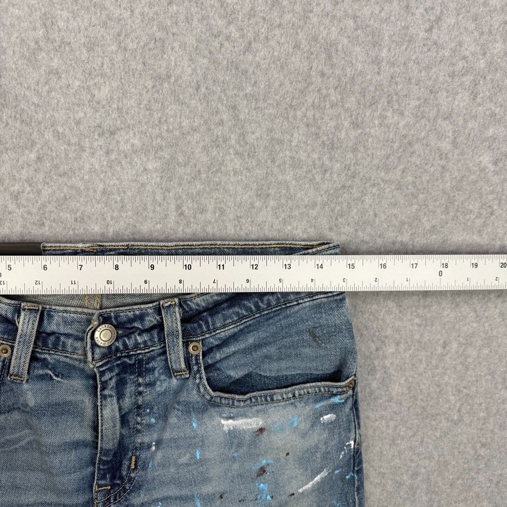 Lauren Ralph Lauren Jeans Womens 0 Blue Paint Splatter Relaxed Tapered Denim - Picture 9 of 13